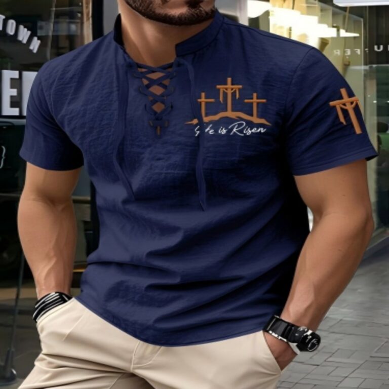 Men's Short Sleeve T-Shirts Men's ApparelStand Collar Short Sleeve 74
