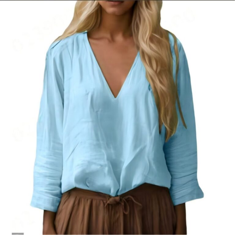 V-Neck Three-Quarter Sleeve Tops V-Neck Three-Quarter Sleeve Tops