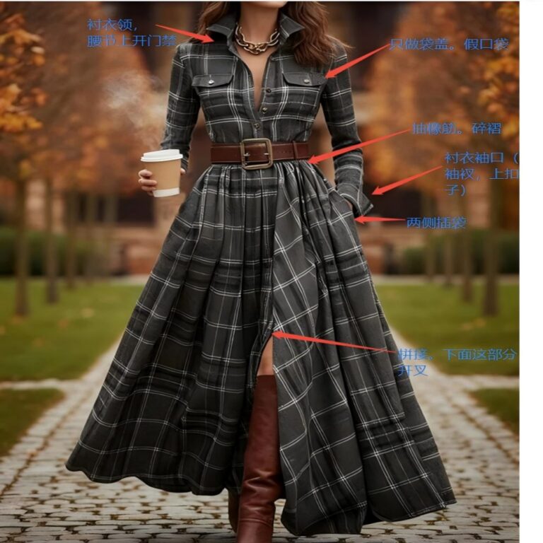 Lace Trim Dresses Women's Long Sleeve Maxi Dress 13