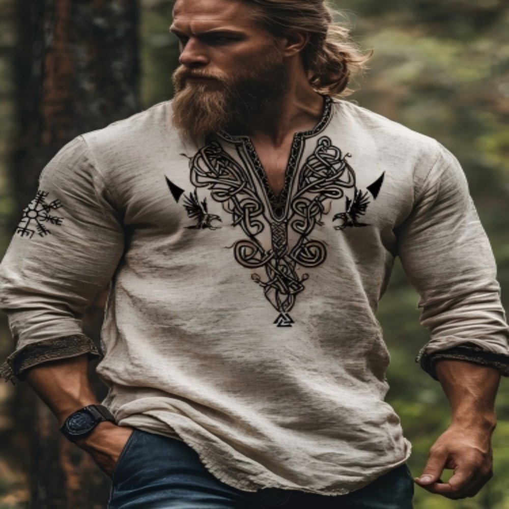 Men's Crew Neck Long Sleeve Tops Men's V-Neck Long Sleeve 01 Apparel