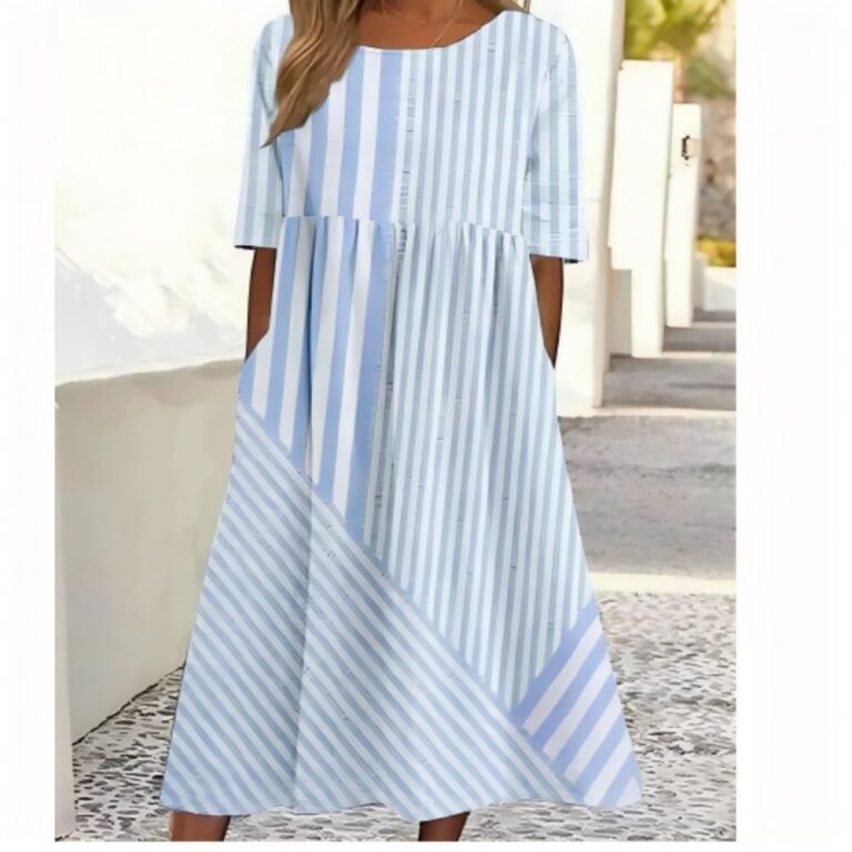 Short Sleeve Dresses Short Sleeve Loose Fit Pocket Dress